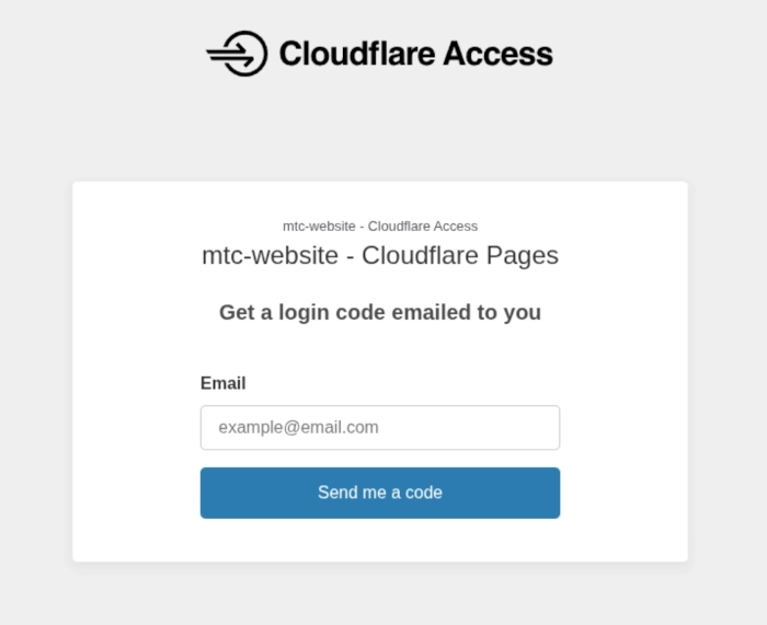 Access login page